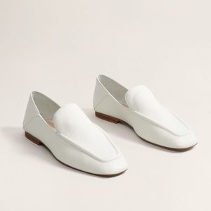 NEW Mango soft leather moccasins/loafers in white